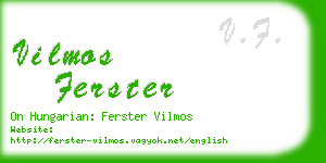 vilmos ferster business card